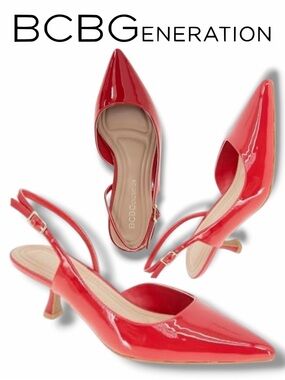 BCBGGeneration Women’s Kittie Slingback Kitten Heels Pumps in the Size 9